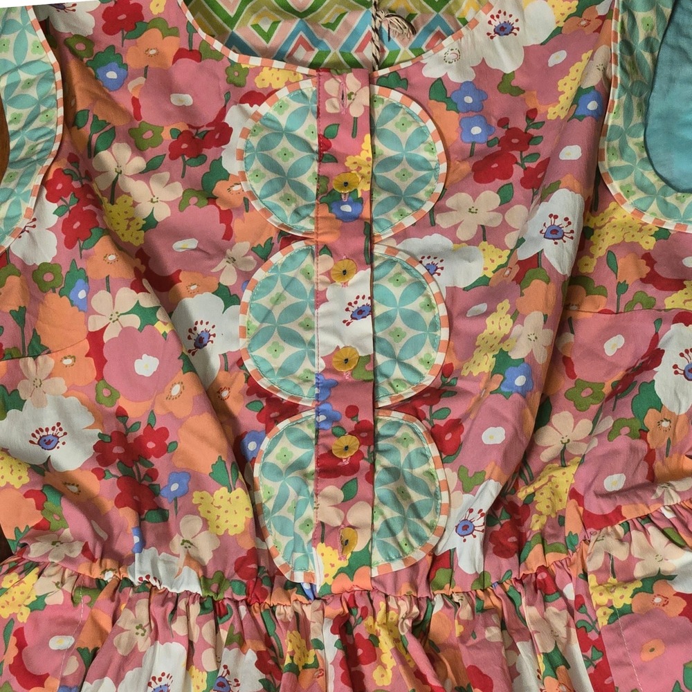 Matilda Jane Girls Pink Floral Sleeveless Dress Scalloped Button Front Size M - Picture 5 of 14